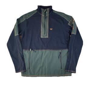 Men's Two-Tone Navy and Olive Pullover Jacket